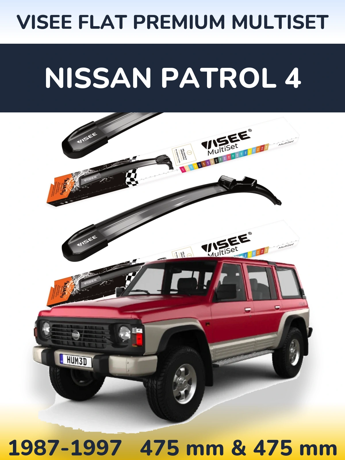 Ștergătoare VISEE FLAT PREMIUM MultiSet pentru Nissan Patrol 4