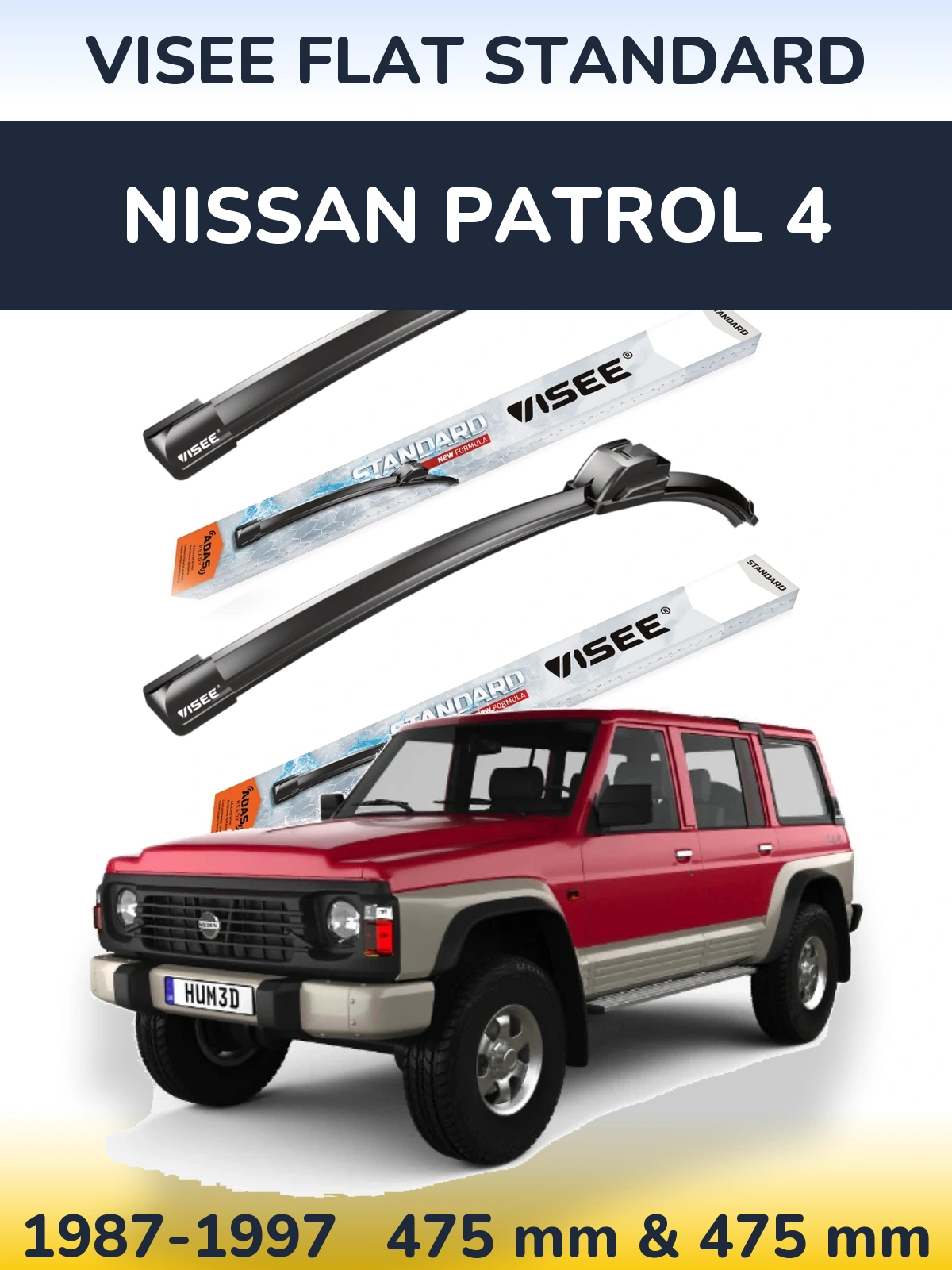 Ștergătoare VISEE FLAT STANDARD pentru Nissan Patrol 4