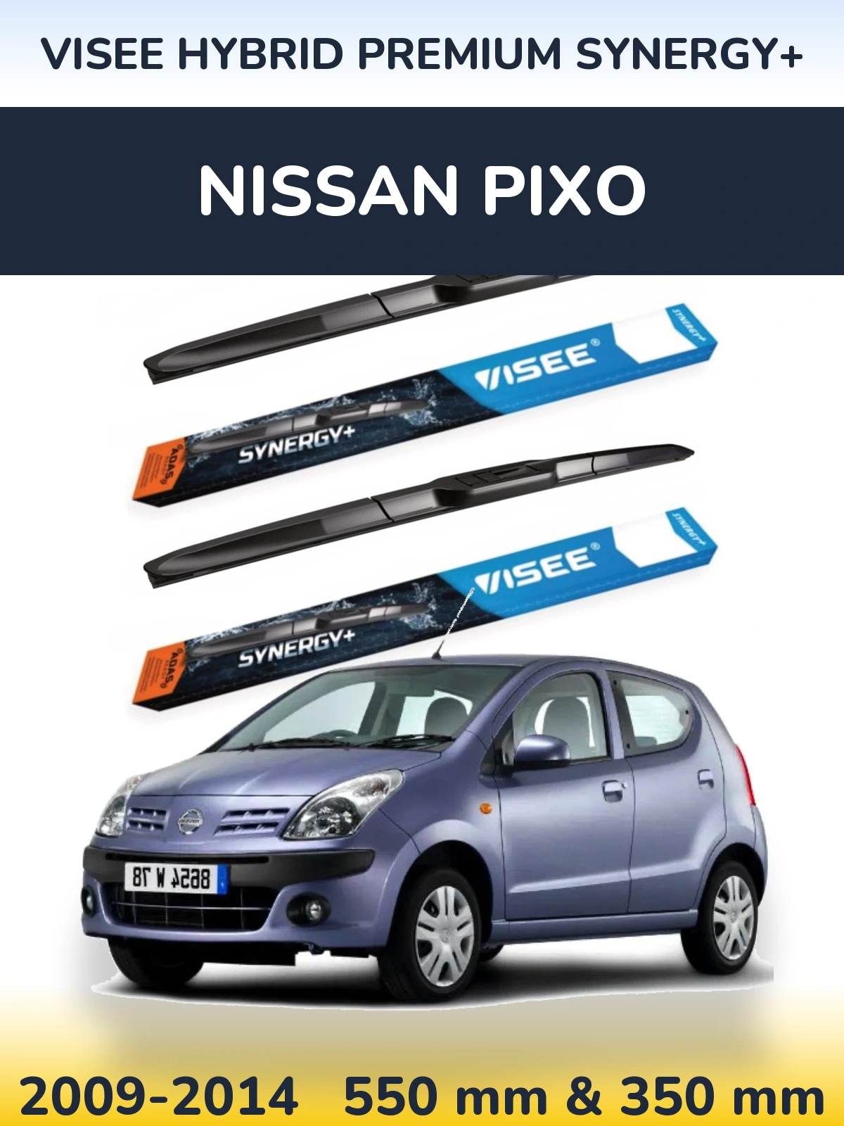 Ștergătoare VISEE HYBRID PREMIUM SYNERGY+ pentru Nissan Pixo