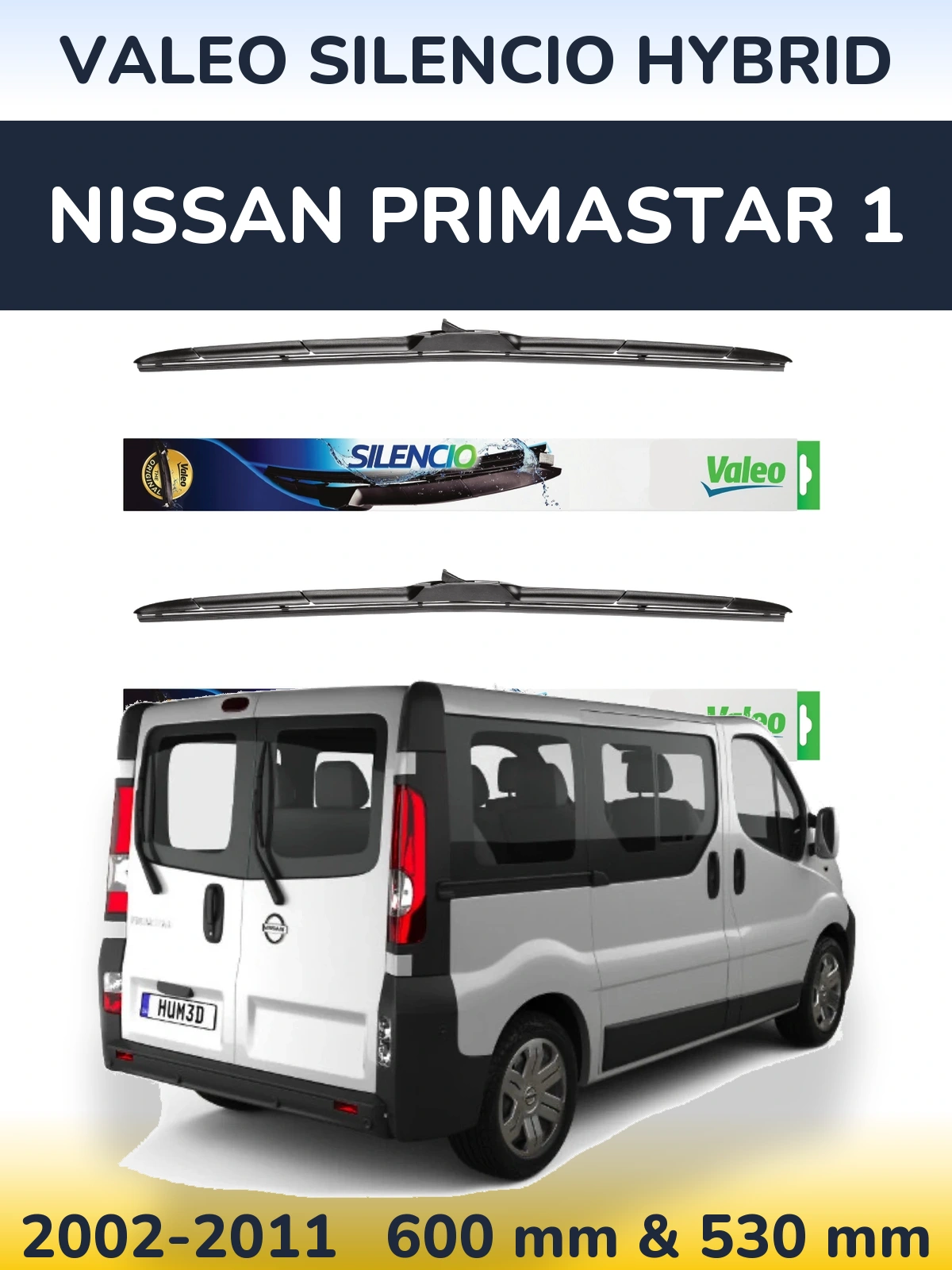 Ștergătoare Valeo Silencio Hybrid pentru Nissan Primastar 1