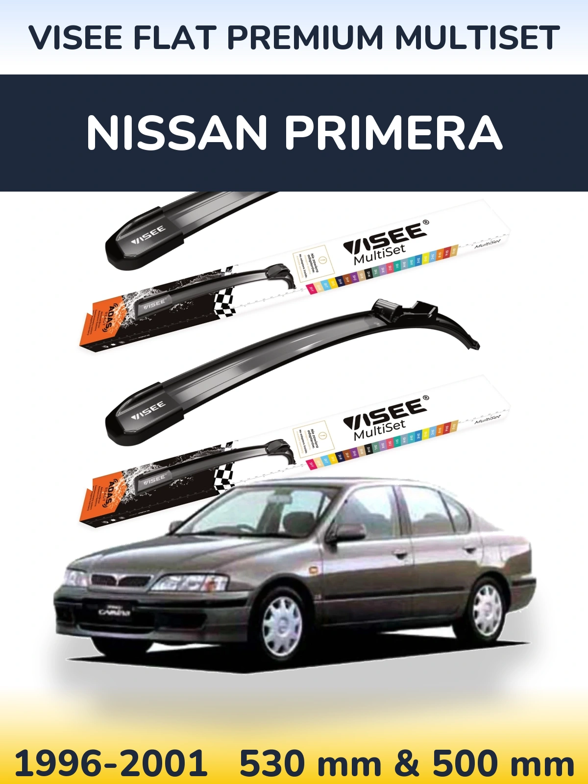 Ștergătoare VISEE FLAT PREMIUM MultiSet pentru Nissan Primera