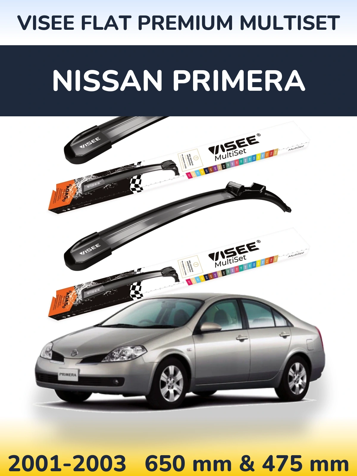 Ștergătoare VISEE FLAT PREMIUM MultiSet pentru Nissan Primera