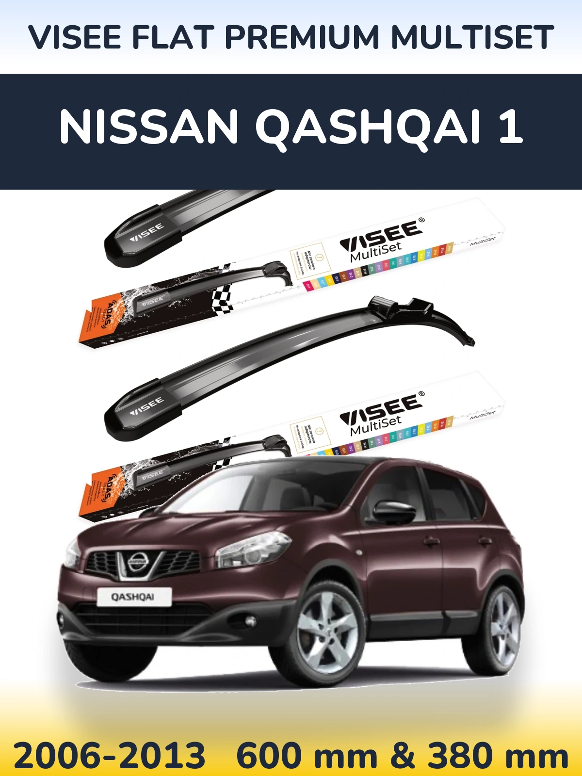 Ștergătoare VISEE FLAT PREMIUM MultiSet pentru Nissan Qashqai 1