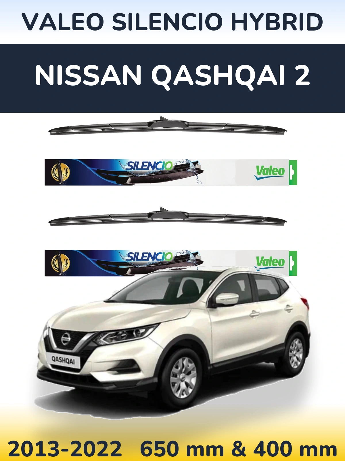 Ștergătoare Valeo Silencio Hybrid pentru Nissan Qashqai 2