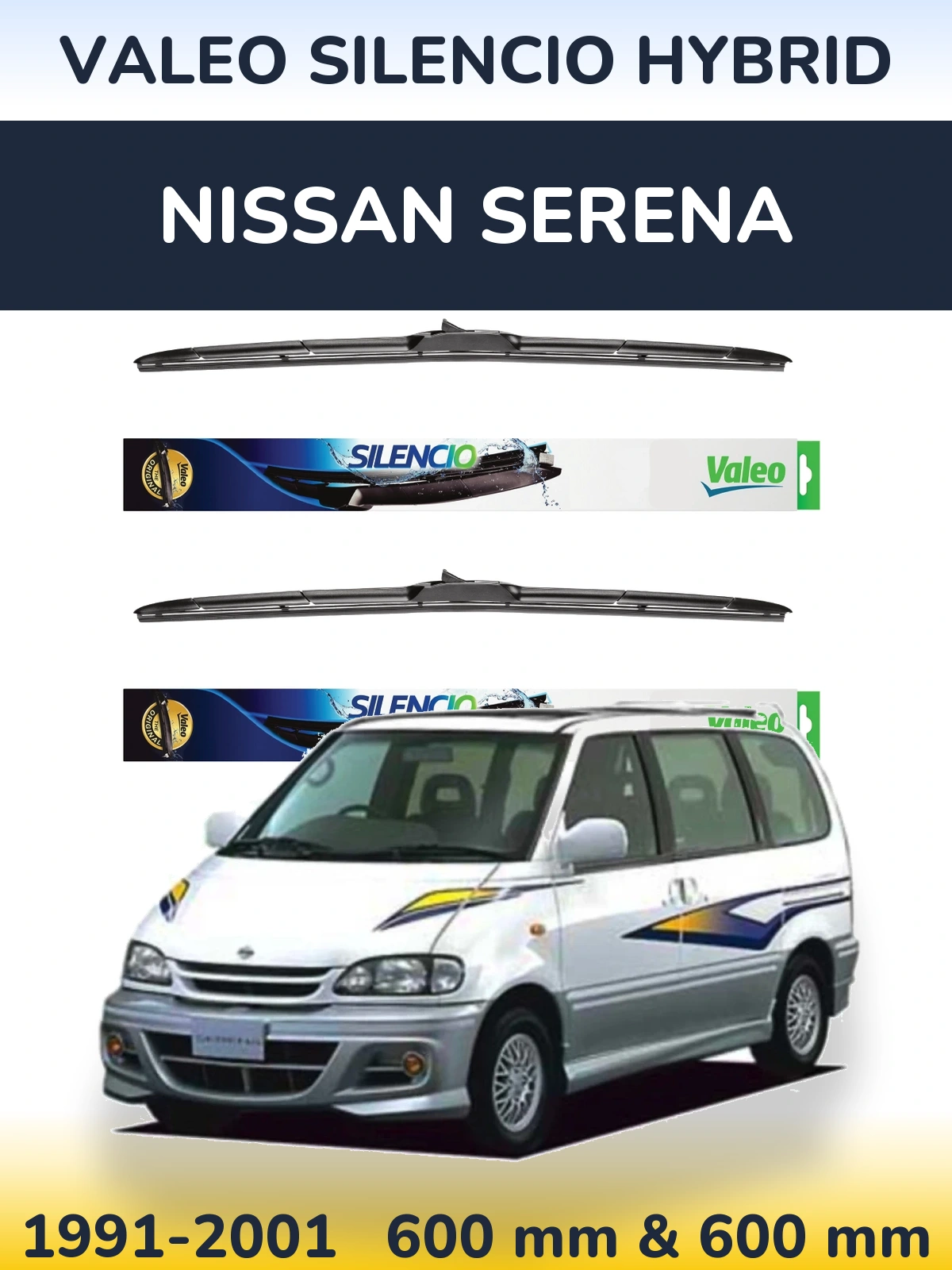 Ștergătoare Valeo Silencio Hybrid pentru Nissan Serena
