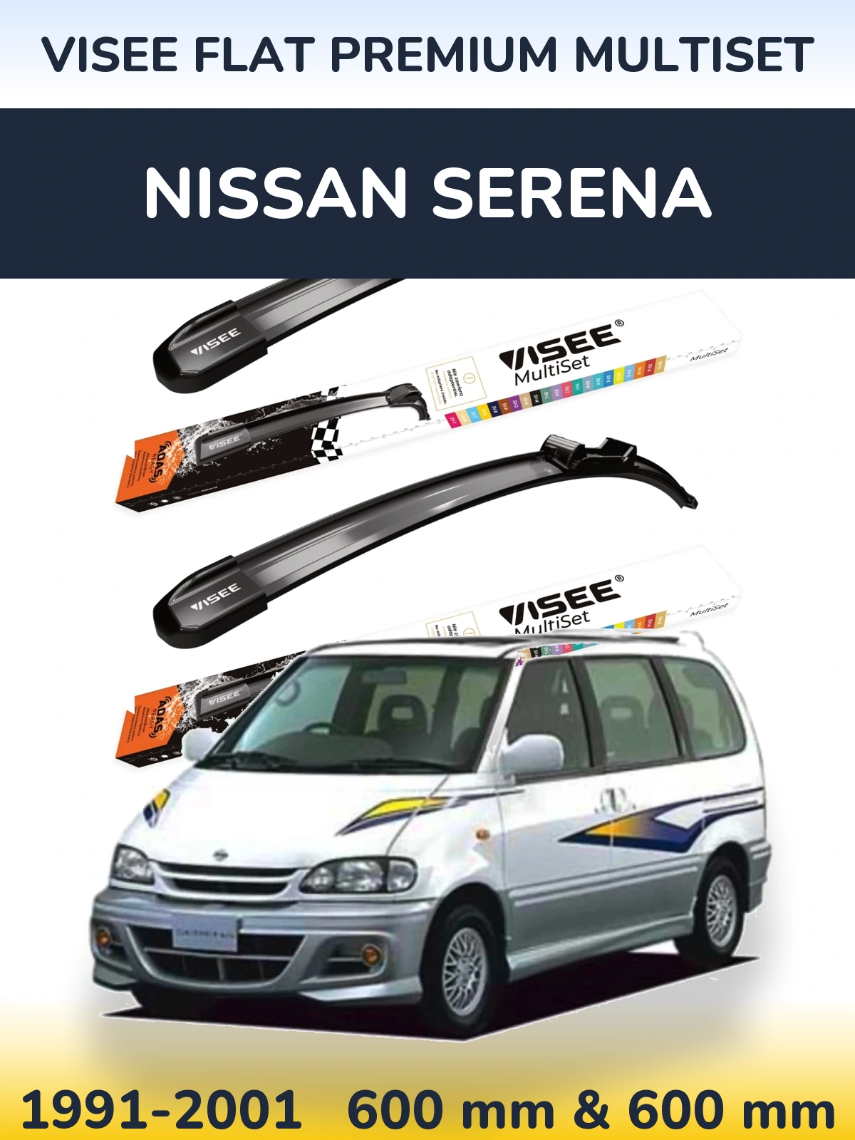 Ștergătoare VISEE FLAT PREMIUM MultiSet pentru Nissan Serena