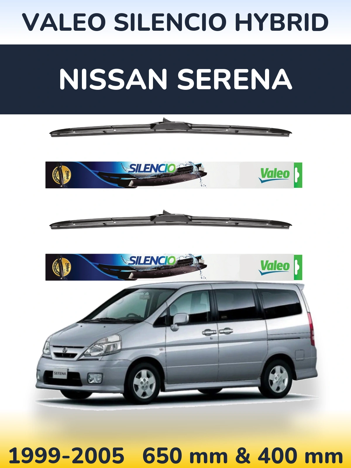 Ștergătoare Valeo Silencio Hybrid pentru Nissan Serena