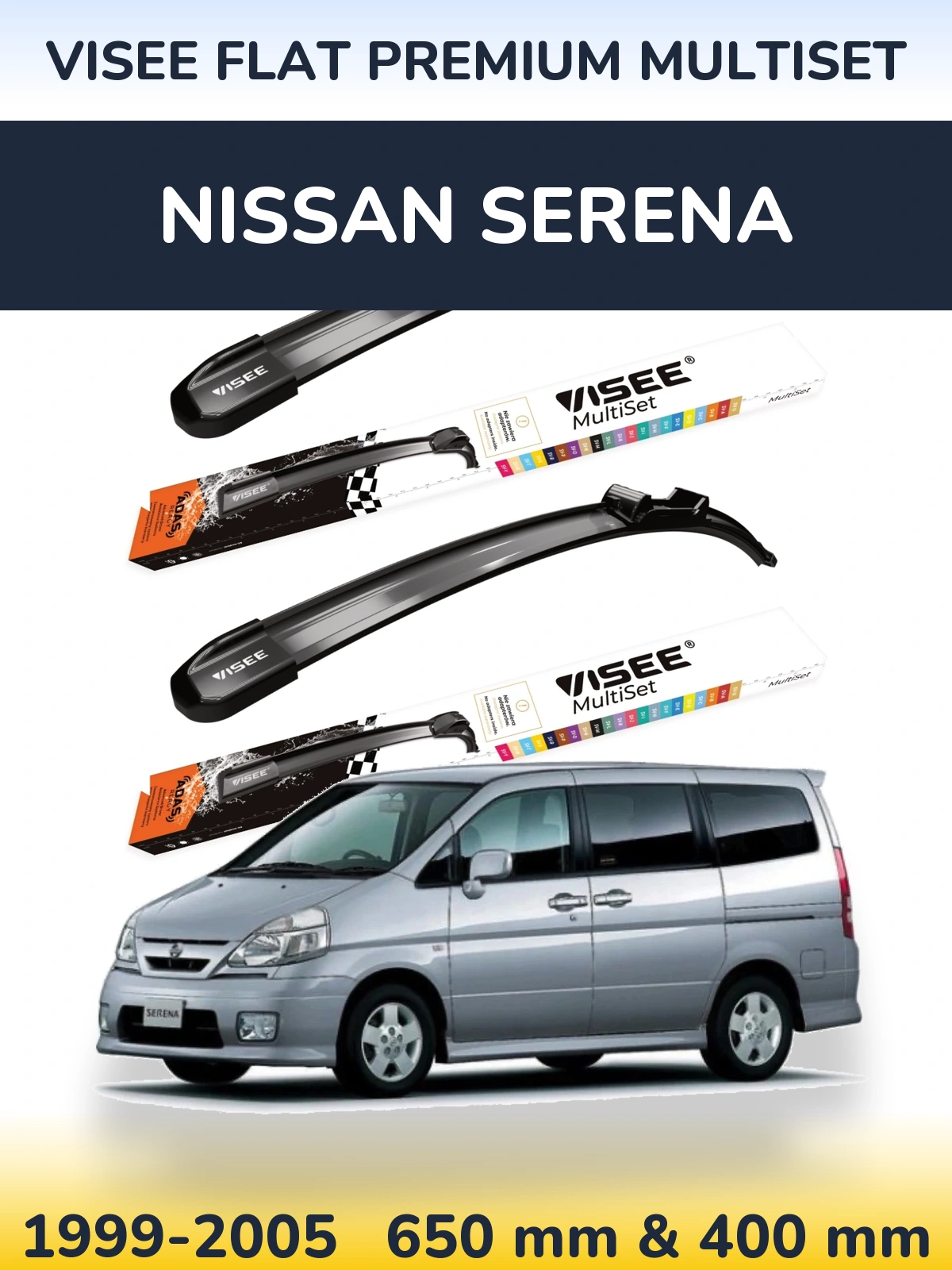 Ștergătoare VISEE FLAT PREMIUM MultiSet pentru Nissan Serena