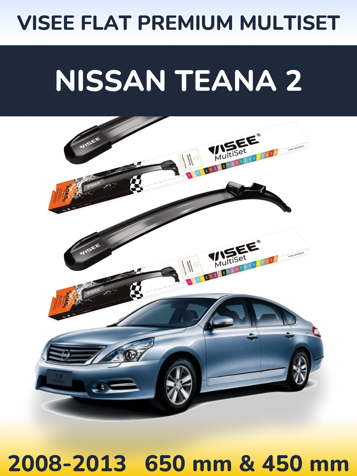 Ștergătoare VISEE FLAT PREMIUM MultiSet pentru Nissan Teana 2