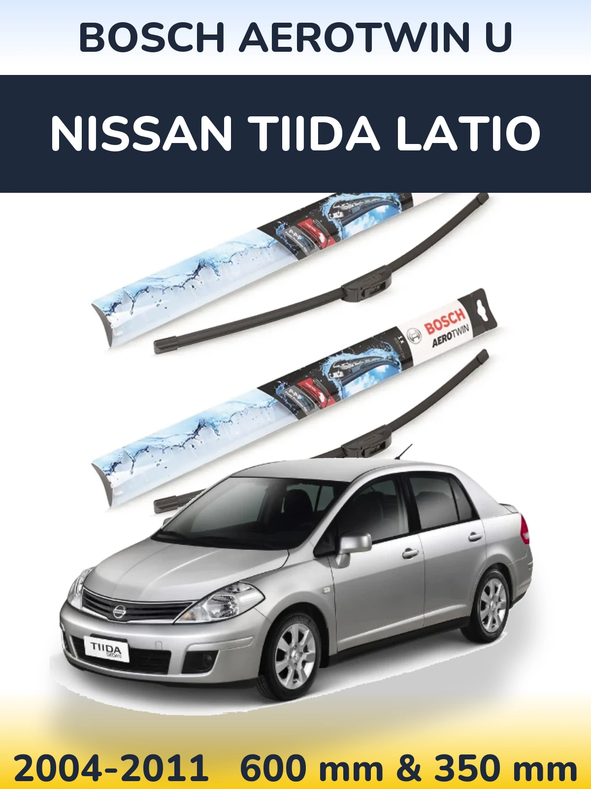 Ștergătoare BOSCH AeroTwin U pentru Nissan Tiida Latio