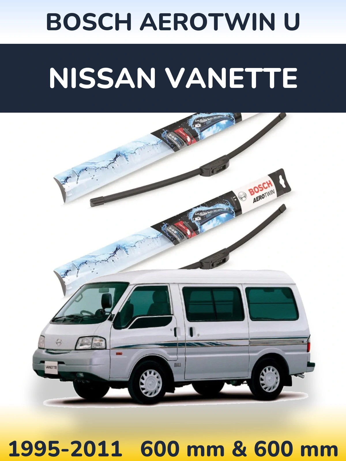 Ștergătoare BOSCH AeroTwin U pentru Nissan Vanette