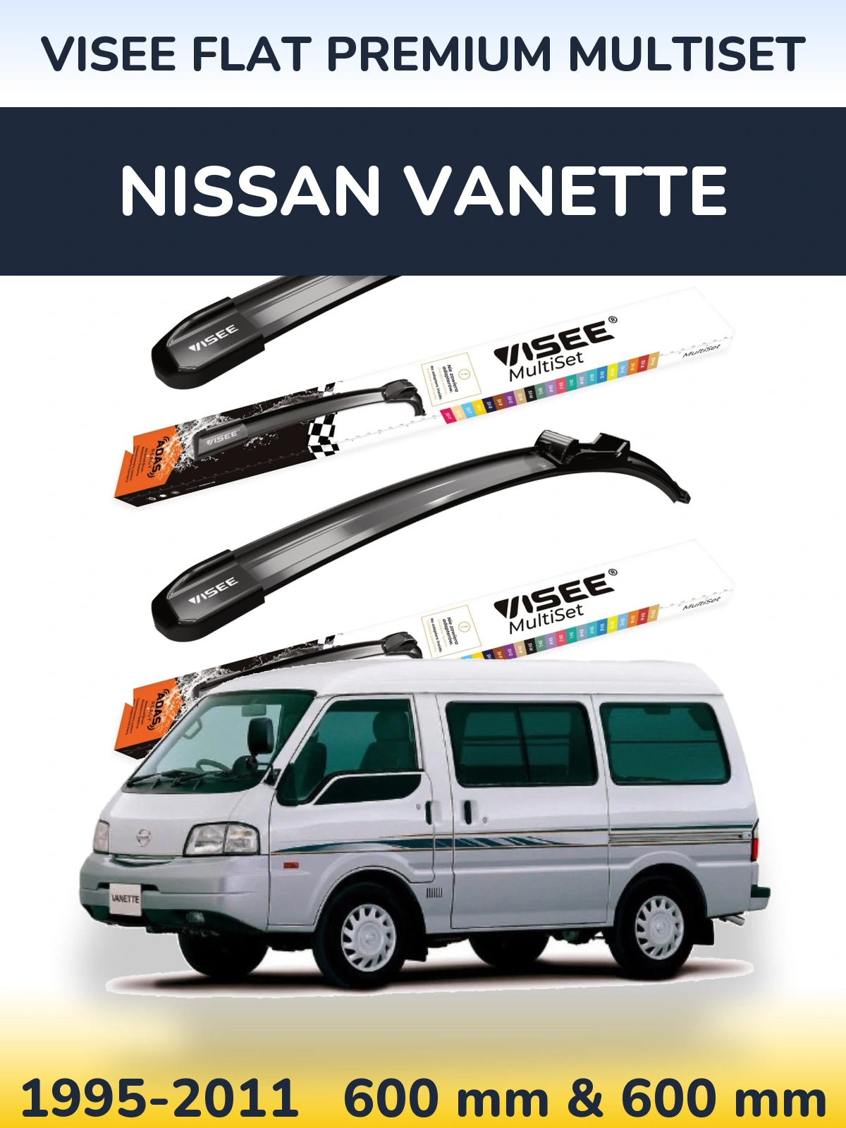 Ștergătoare VISEE FLAT PREMIUM MultiSet pentru Nissan Vanette