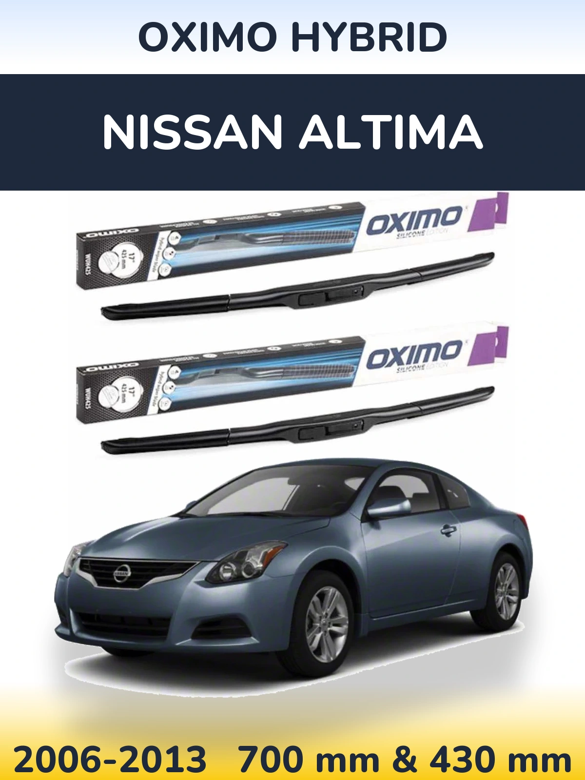 Комплект передних дворников Oximo Hybrid 700 & 430 мм для Nissan Altima 2006-2013