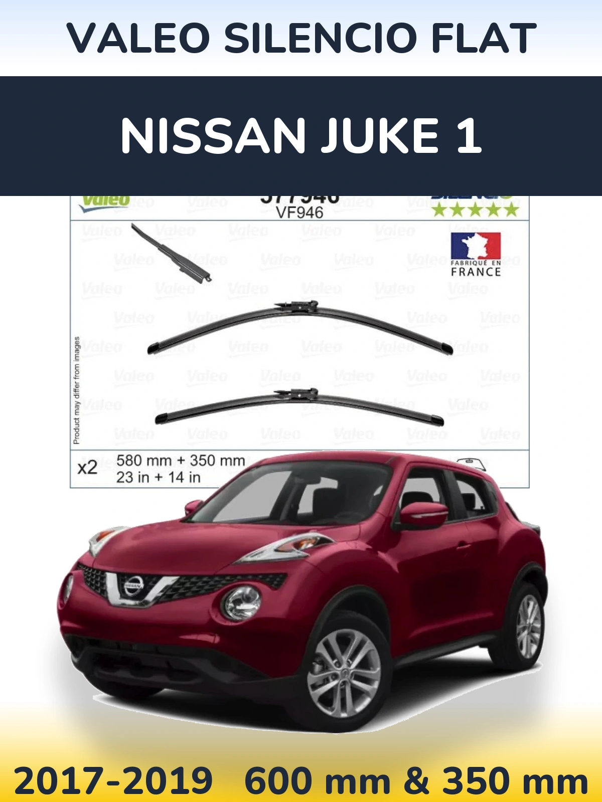 Ștergătoare Valeo Silencio Flat pentru Nissan Juke 1