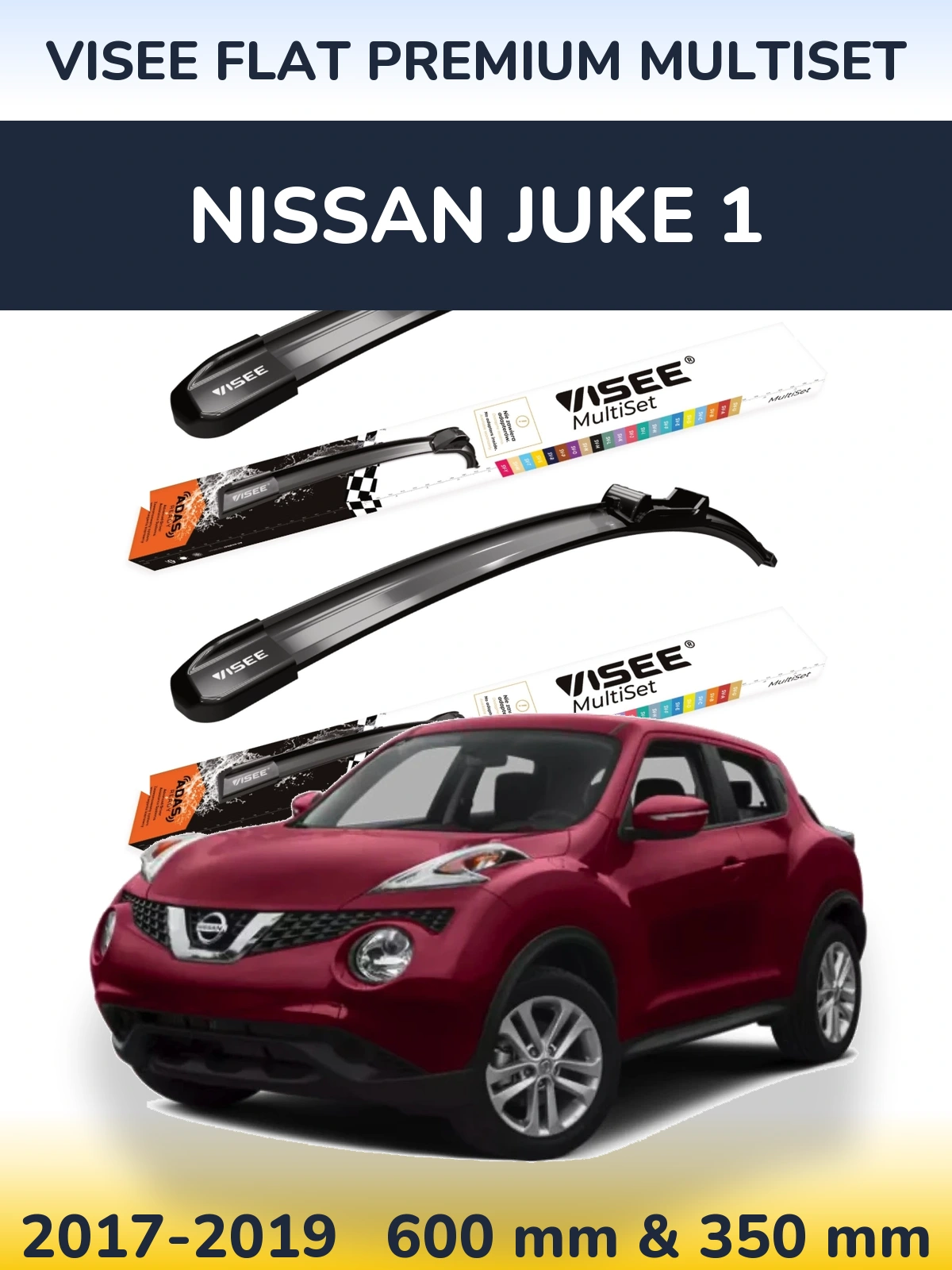 Ștergătoare VISEE FLAT PREMIUM MultiSet pentru Nissan Juke 1