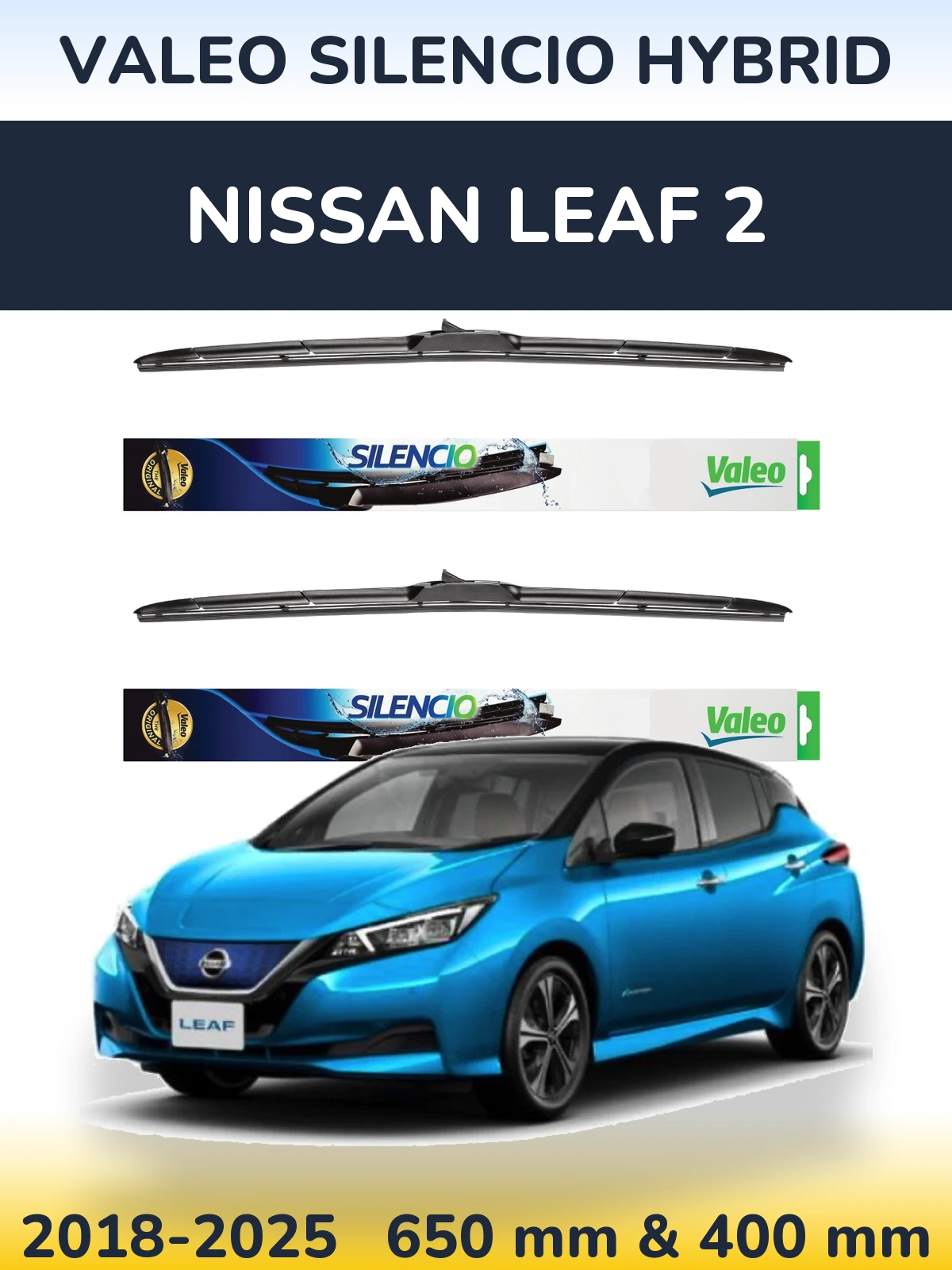 Ștergătoare Valeo Silencio Hybrid pentru Nissan Leaf 2