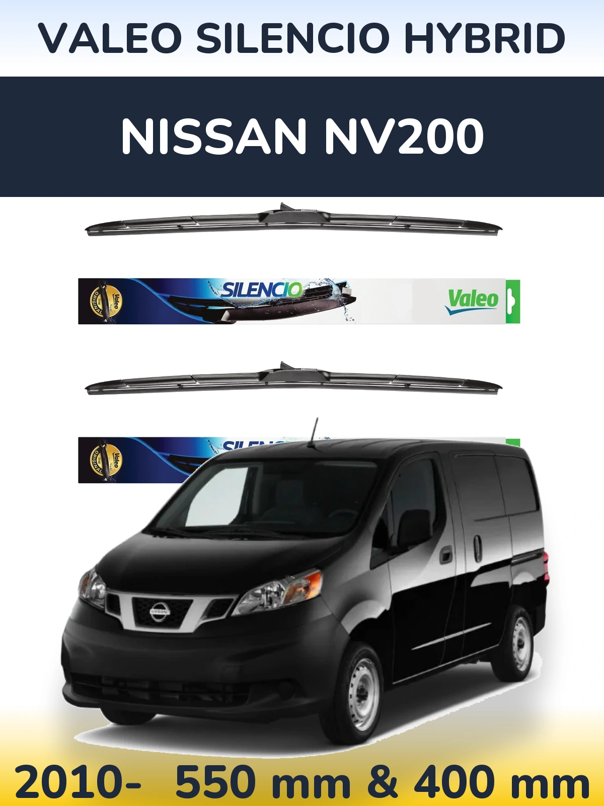 Ștergătoare Valeo Silencio Hybrid pentru Nissan NV200