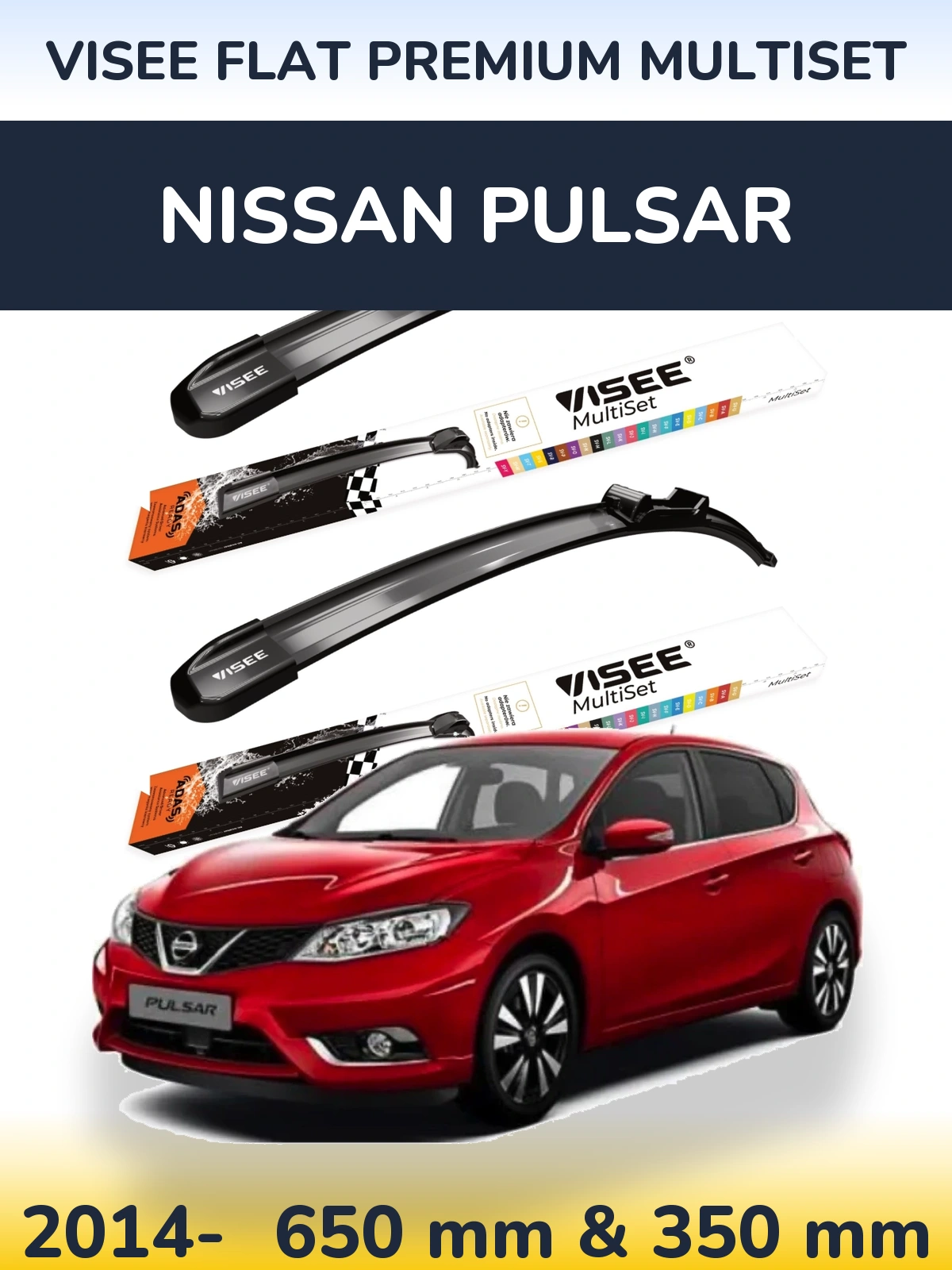 Ștergătoare VISEE FLAT PREMIUM MultiSet pentru Nissan Pulsar