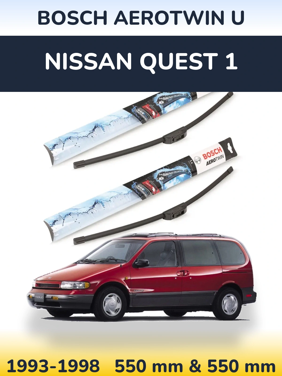 Ștergătoare BOSCH AeroTwin U pentru Nissan Quest 1