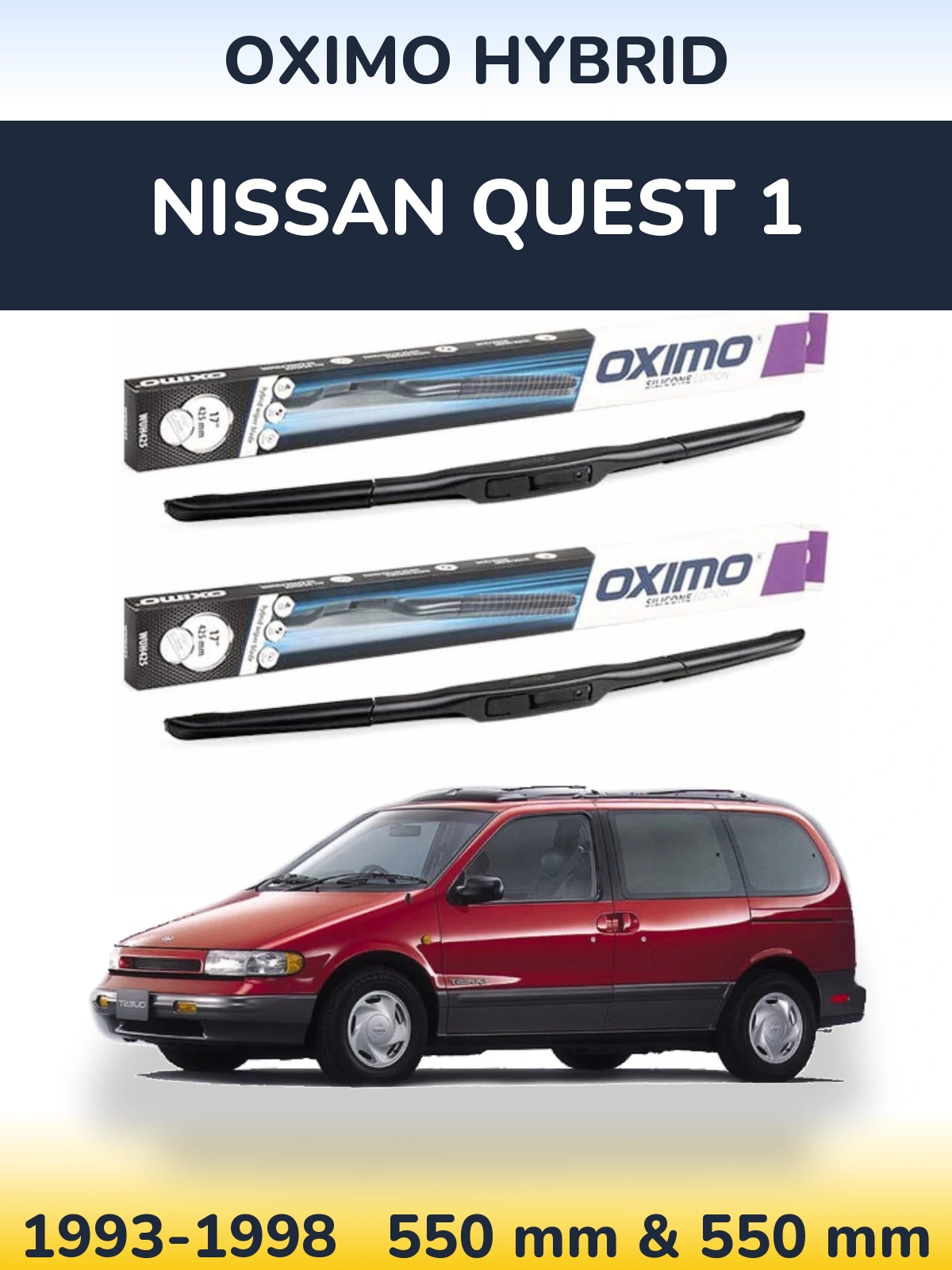 Ștergătoare Oximo Hybrid pentru Nissan Quest 1