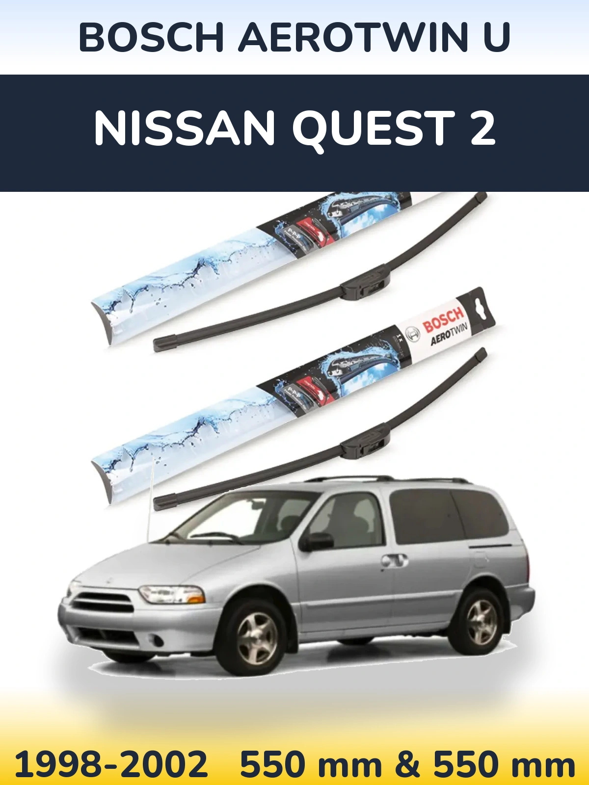 Ștergătoare BOSCH AeroTwin U pentru Nissan Quest 2