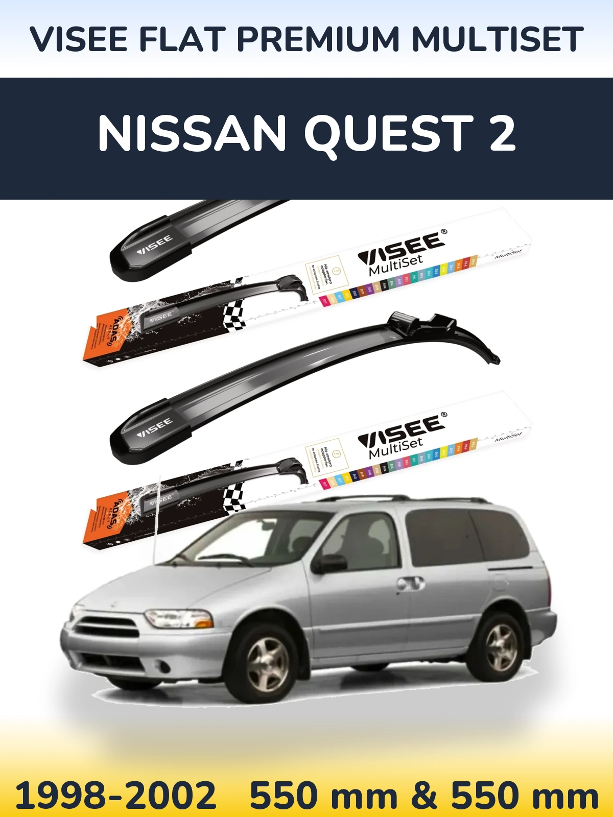 Ștergătoare VISEE FLAT PREMIUM MultiSet pentru Nissan Quest 2
