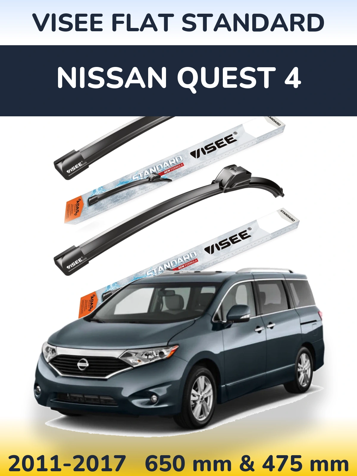 Ștergătoare VISEE FLAT STANDARD pentru Nissan Quest 4