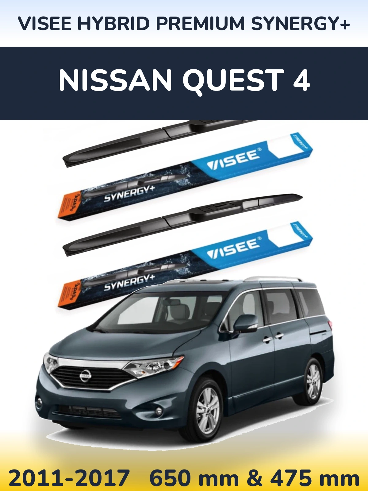 Ștergătoare VISEE HYBRID PREMIUM SYNERGY+ pentru Nissan Quest 4