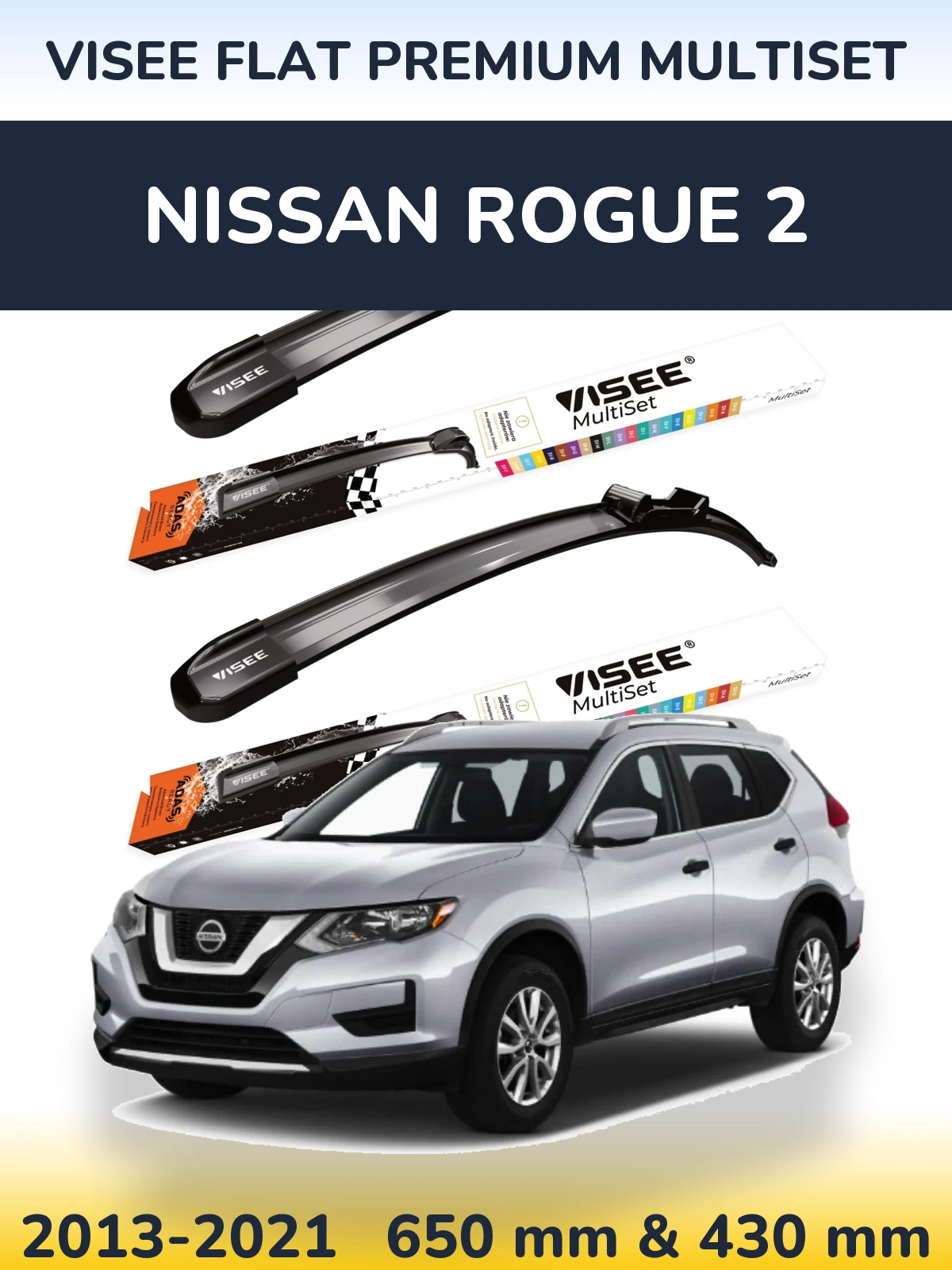 Ștergătoare VISEE FLAT PREMIUM MultiSet pentru Nissan Rogue 2