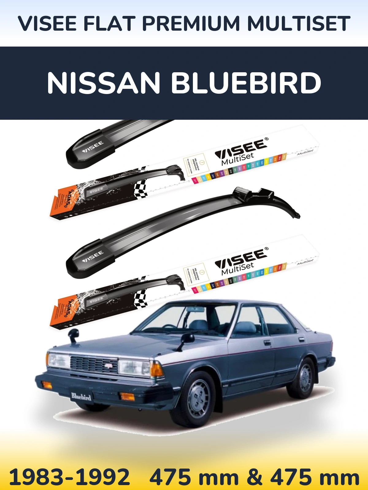 Ștergătoare VISEE FLAT PREMIUM MultiSet pentru Nissan Bluebird