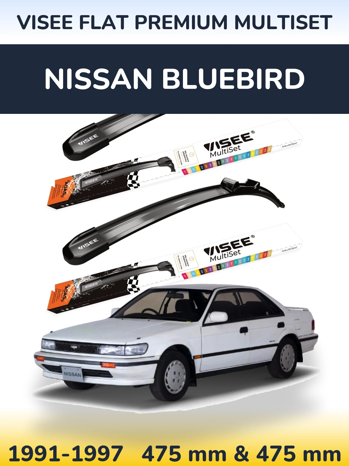 Ștergătoare VISEE FLAT PREMIUM MultiSet pentru Nissan Bluebird