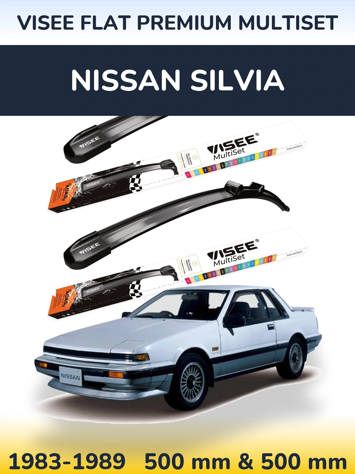 Ștergătoare VISEE FLAT PREMIUM MultiSet pentru Nissan Silvia