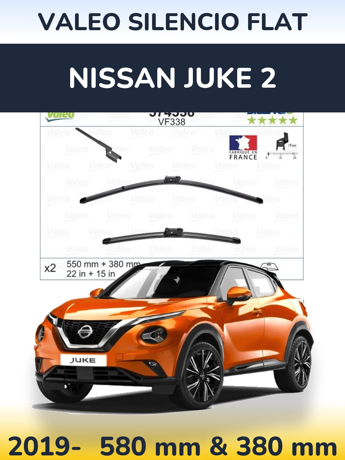 Ștergătoare Valeo Silencio Flat pentru Nissan Juke 2
