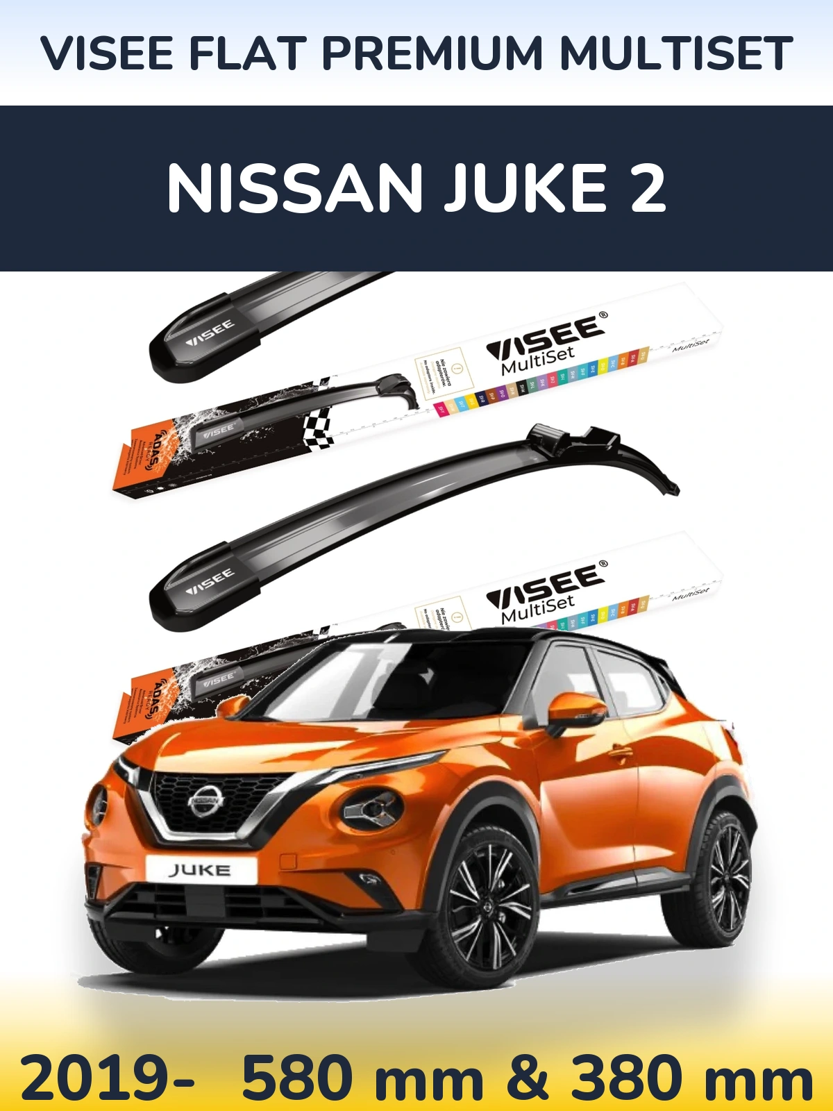 Ștergătoare VISEE FLAT PREMIUM MultiSet pentru Nissan Juke 2