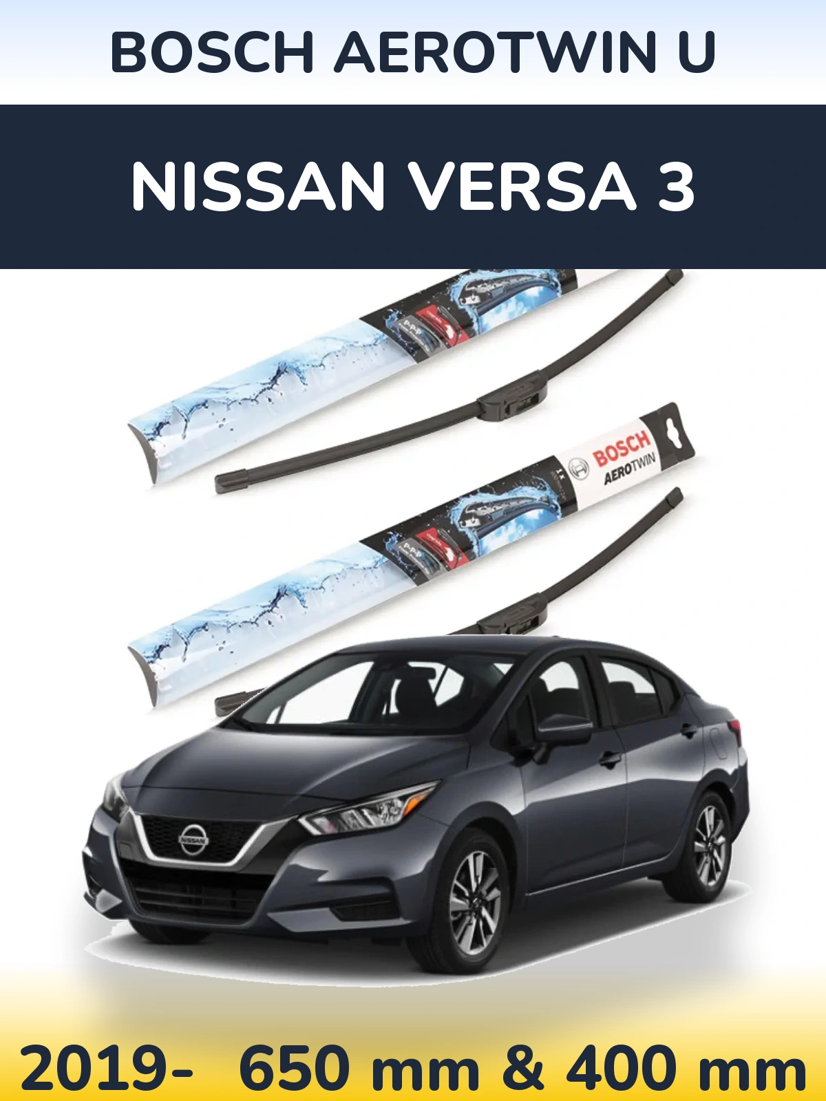 Ștergătoare BOSCH AeroTwin U pentru Nissan Versa 3