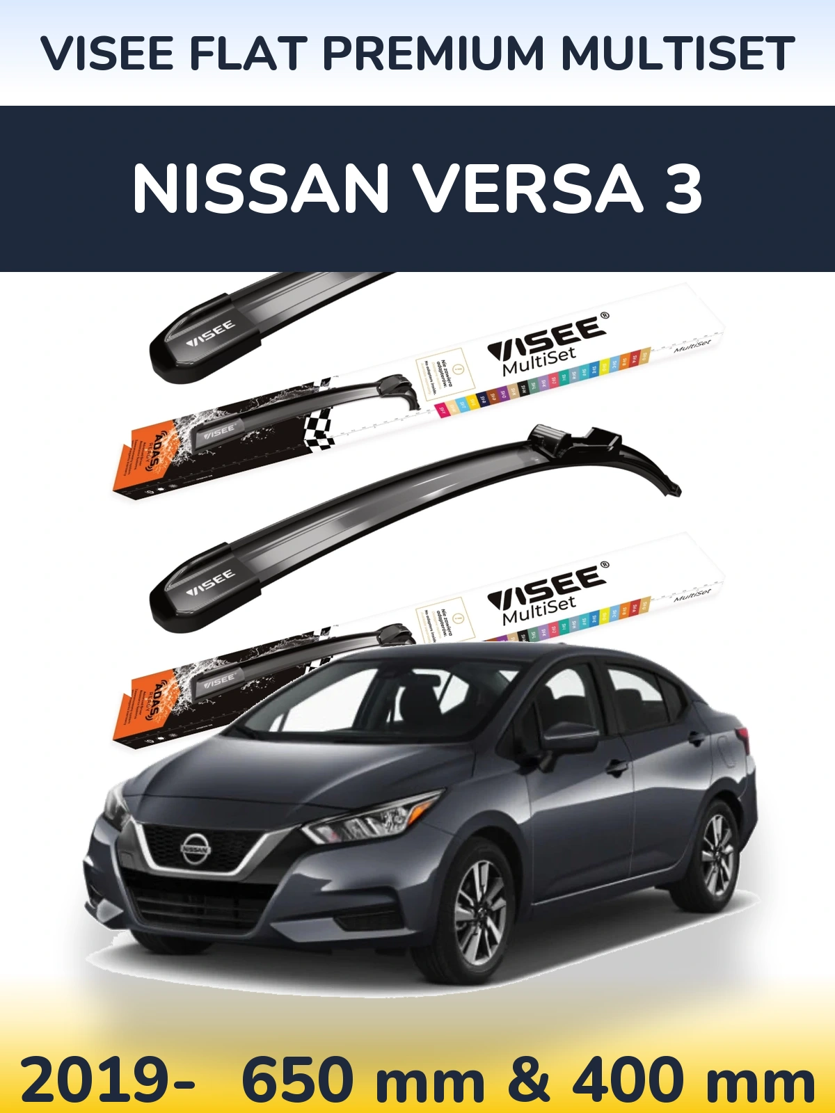 Ștergătoare VISEE FLAT PREMIUM MultiSet pentru Nissan Versa 3