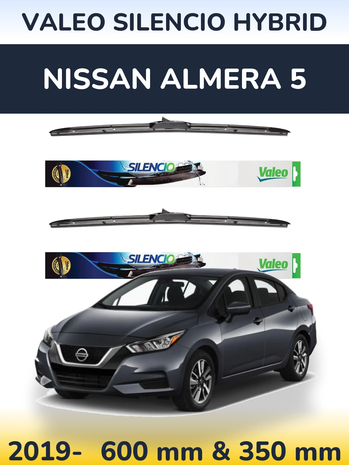 Ștergătoare Valeo Silencio Hybrid pentru Nissan Almera 5