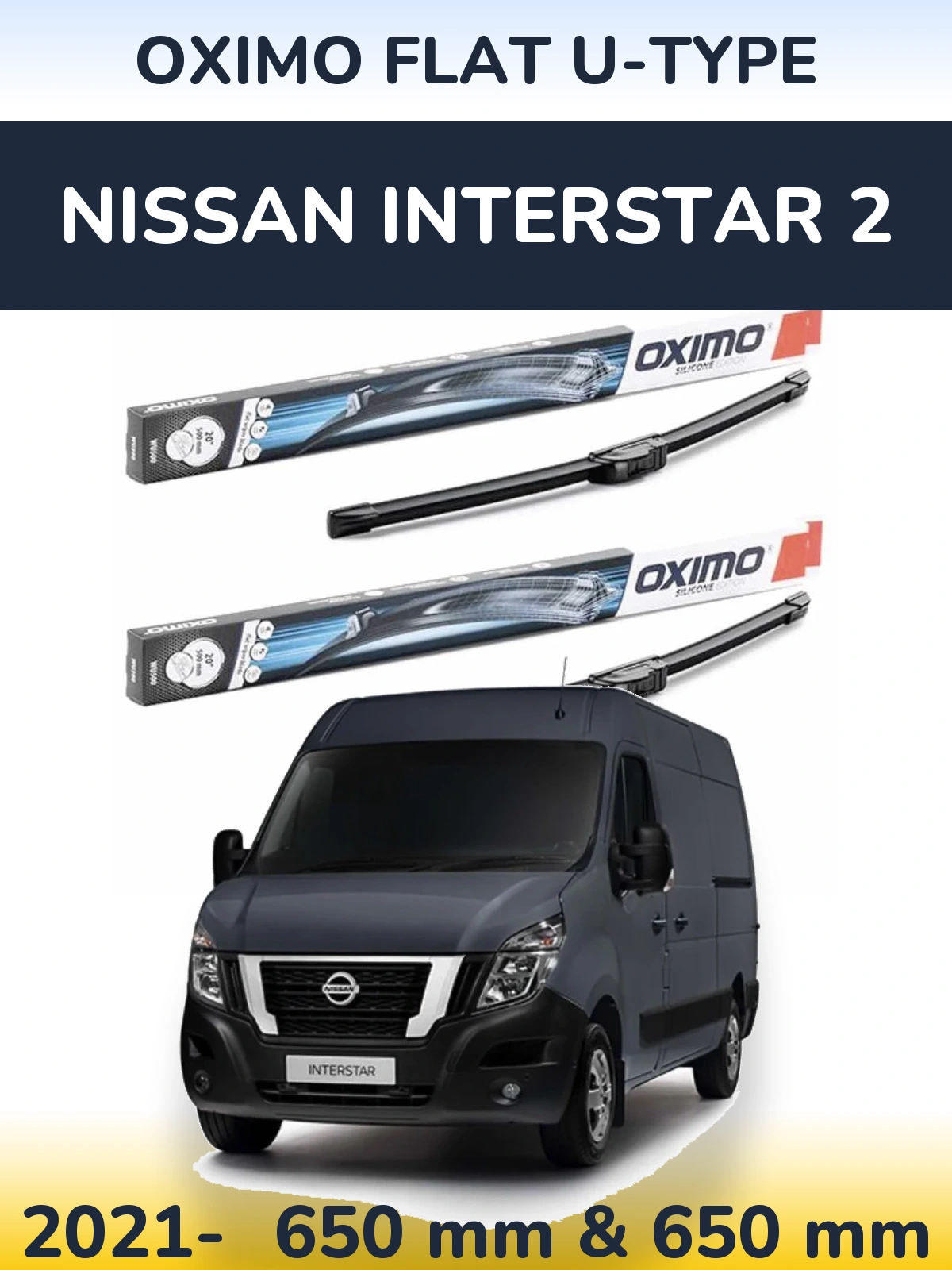 Ștergătoare Oximo Flat U-type pentru Nissan Interstar 2