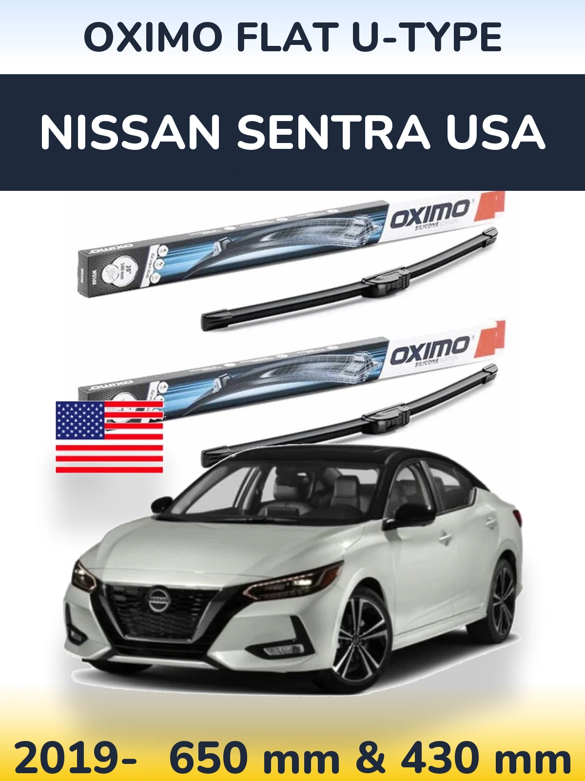 Ștergătoare Oximo Flat U-type pentru Nissan Sentra USA