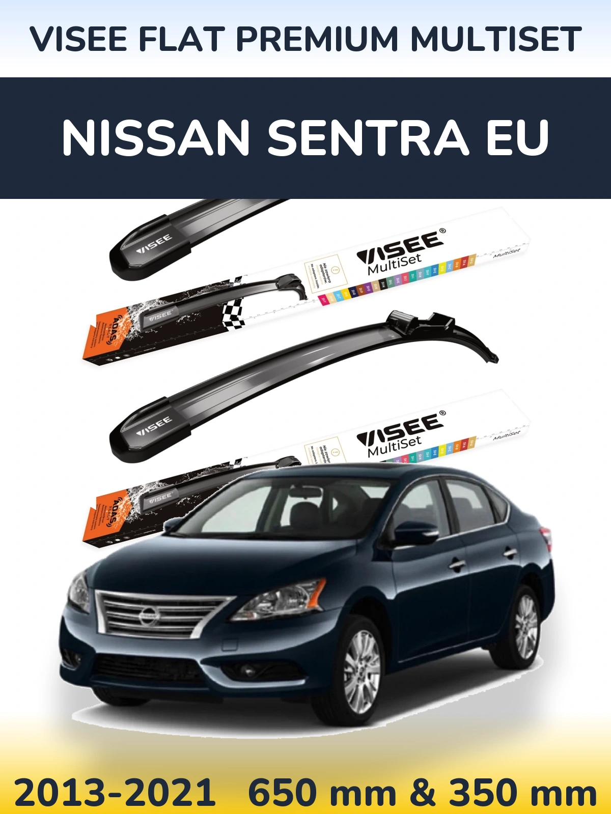 Ștergătoare VISEE FLAT PREMIUM MultiSet pentru Nissan Sentra EU