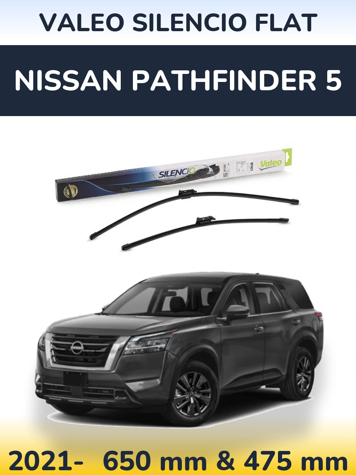 Ștergătoare Valeo Silencio Flat pentru Nissan Pathfinder 5
