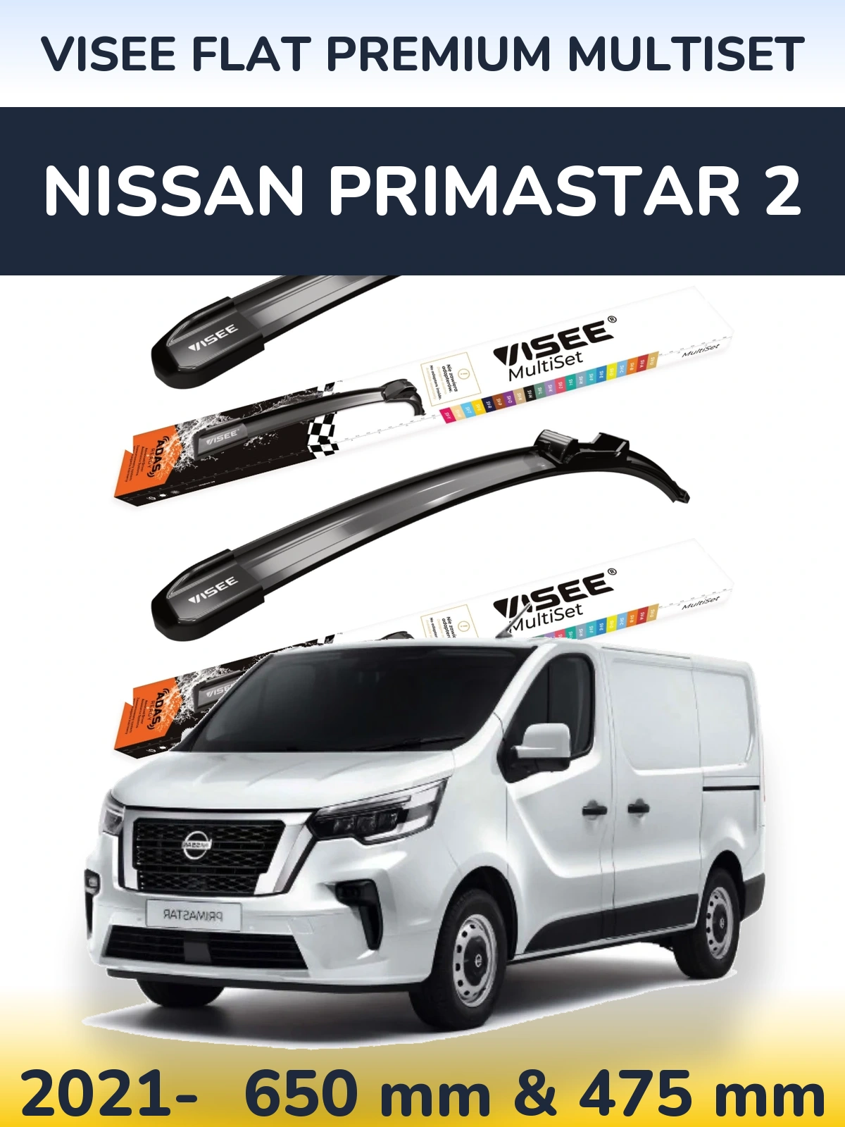 Ștergătoare VISEE FLAT PREMIUM MultiSet pentru Nissan Primastar 2