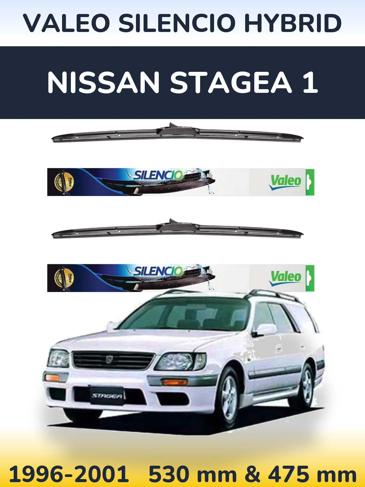 Ștergătoare Valeo Silencio Hybrid pentru Nissan Stagea 1
