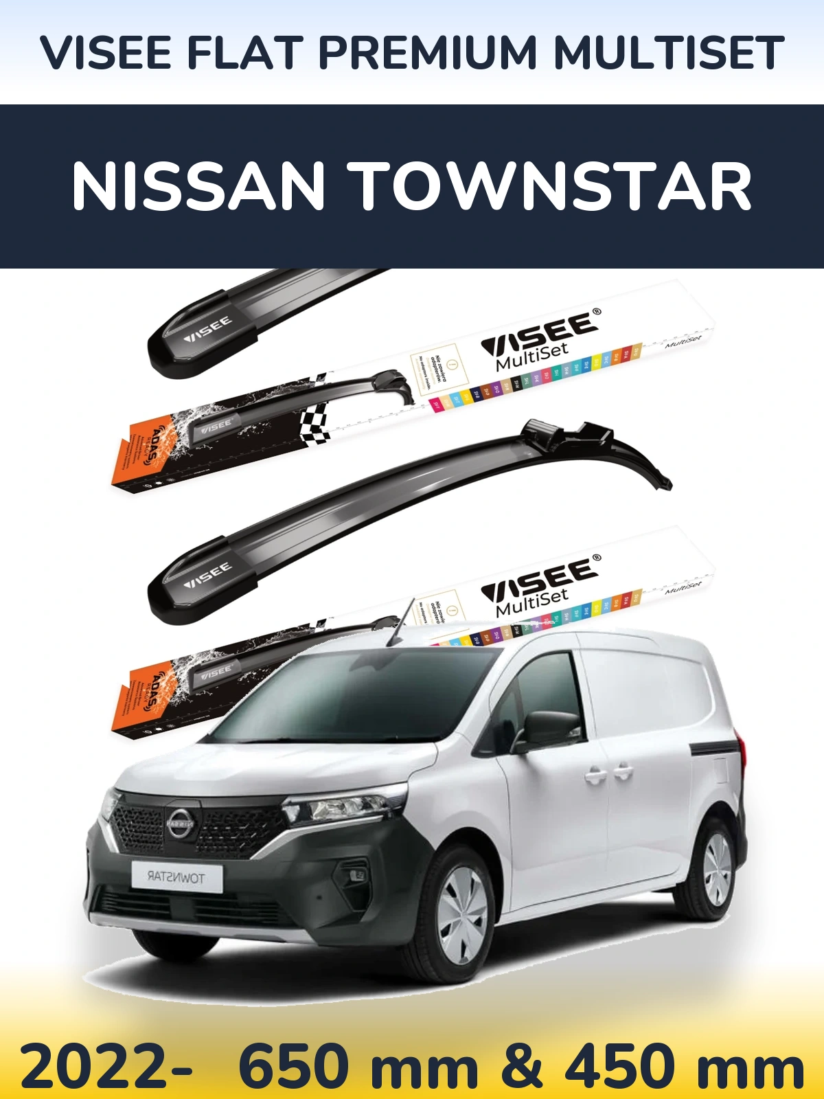 Ștergătoare VISEE FLAT PREMIUM MultiSet pentru Nissan Townstar