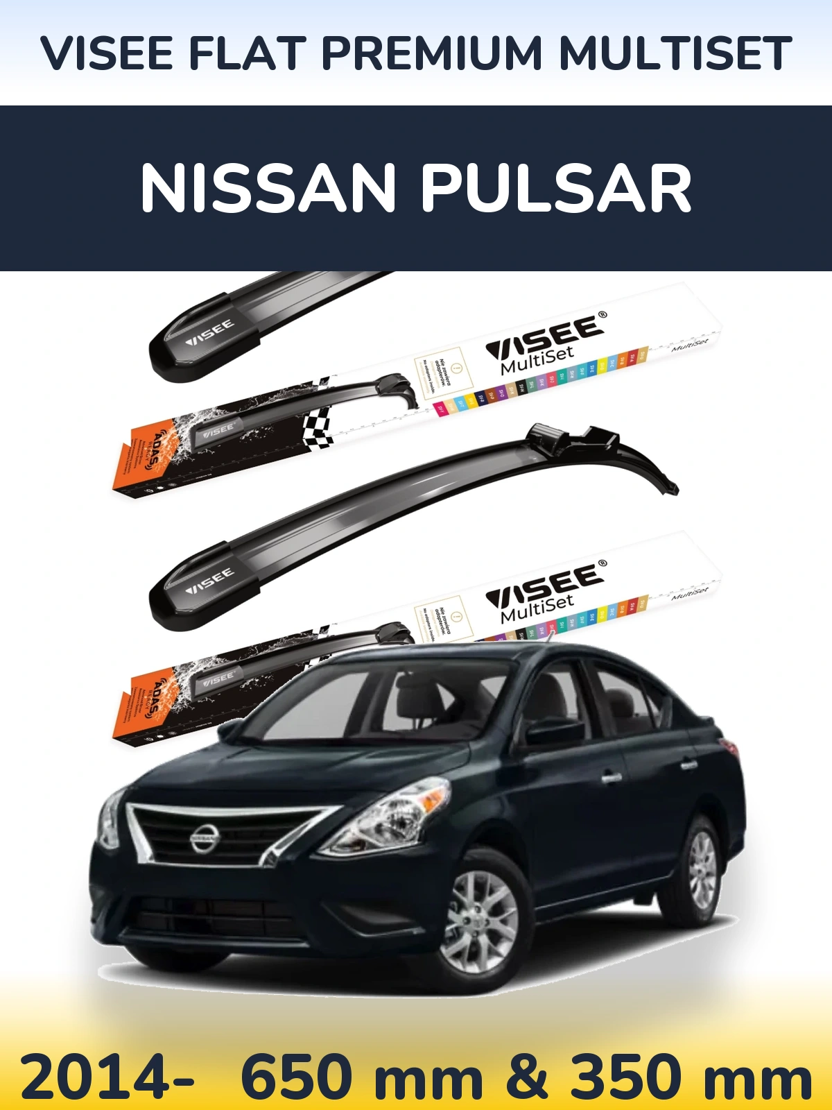 Ștergătoare VISEE FLAT PREMIUM MultiSet pentru Nissan Pulsar