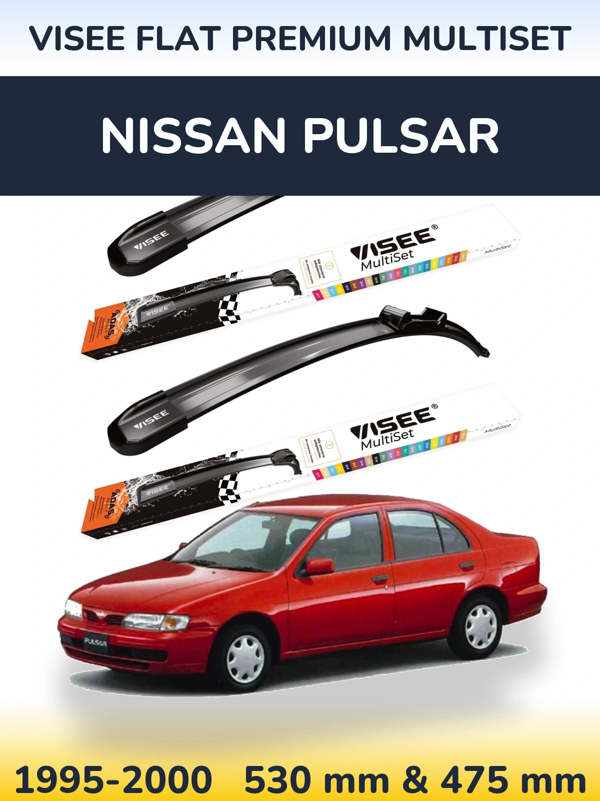 Ștergătoare VISEE FLAT PREMIUM MultiSet pentru Nissan Pulsar