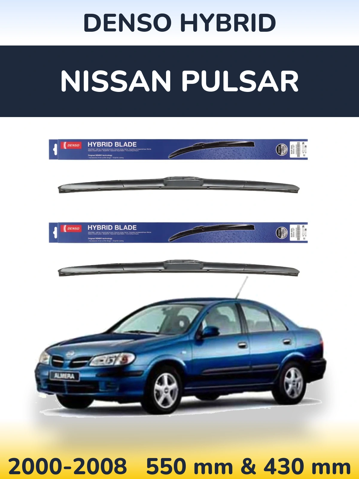 Ștergătoare Denso Hybrid pentru Nissan Pulsar