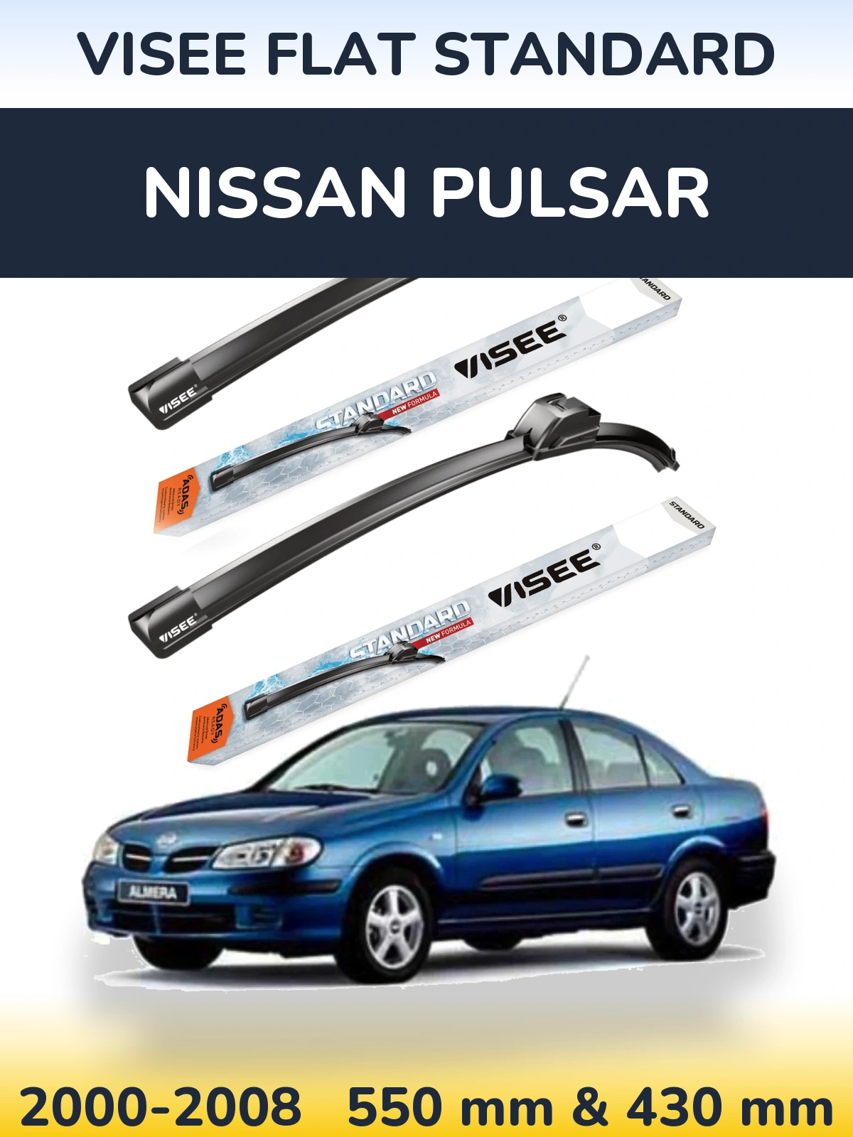 Ștergătoare VISEE FLAT STANDARD pentru Nissan Pulsar