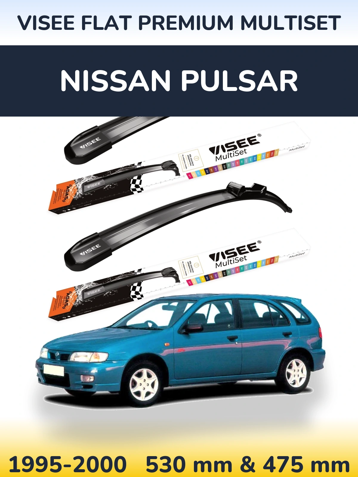 Ștergătoare VISEE FLAT PREMIUM MultiSet pentru Nissan Pulsar