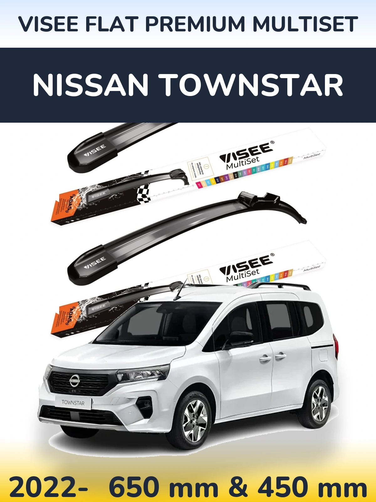 Ștergătoare VISEE FLAT PREMIUM MultiSet pentru Nissan Townstar